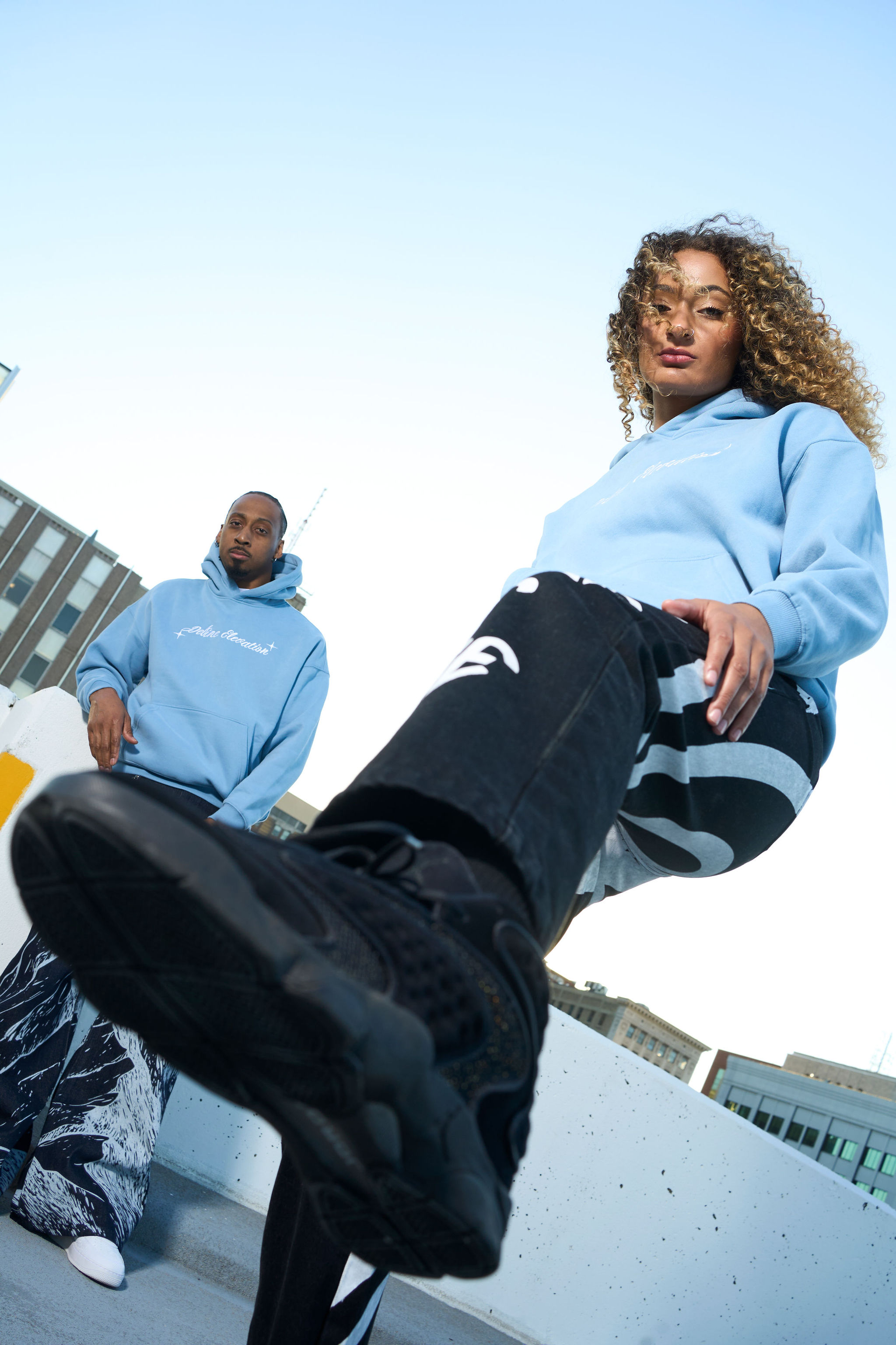 Light blue Define Elevation rooftop campaign